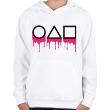 PRINTFASHION Squid game logo - Gyerek kapucnis pulóver - Fehér gyerek pulóver, kardigán