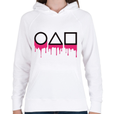 PRINTFASHION Squid game logo - Női kapucnis pulóver - Fehér