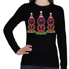PRINTFASHION Squid Game Manók - Női hosszú ujjú póló - Fekete