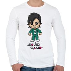 PRINTFASHION Squid Game - Player 456 Seong Gi-hun - Férfi hosszú ujjú póló - Fehér