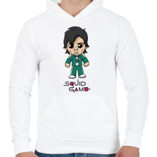 PRINTFASHION Squid Game - Player 456 Seong Gi-hun - Férfi kapucnis pulóver - Fehér férfi pulóver, kardigán