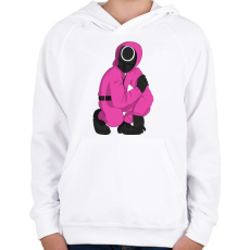 PRINTFASHION Squid Game Soldier - Gyerek kapucnis pulóver - Fehér