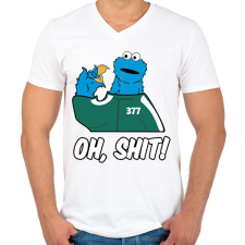 PRINTFASHION Squid Game - Sütiszörny - Férfi V-nyakú póló - Fehér férfi póló