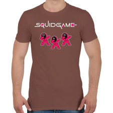 PRINTFASHION Squid game trio fehér - Férfi póló - Mogyoróbarna férfi póló