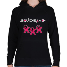 PRINTFASHION Squid game trio fehér - Női kapucnis pulóver - Fekete