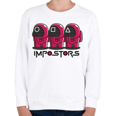 PRINTFASHION Squid games vs Among us - impostors - Gyerek pulóver - Fehér