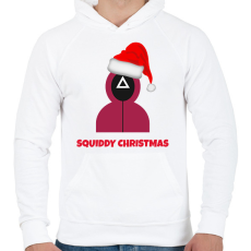 PRINTFASHION SQUIDDY CHRISTMAS - Férfi kapucnis pulóver - Fehér
