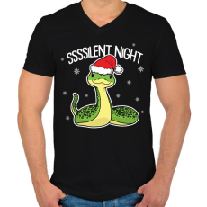 PRINTFASHION Ssssilent night - Férfi V-nyakú póló - Fekete