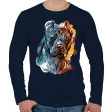 PRINTFASHION "stafford" portré - Férfi hosszú ujjú póló - Sötétkék férfi póló