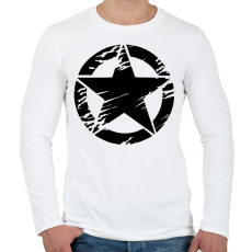 PRINTFASHION star - Férfi hosszú ujjú póló - Fehér