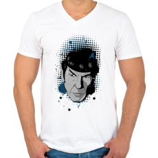 PRINTFASHION Star Trek - Spock - Férfi V-nyakú póló - Fehér