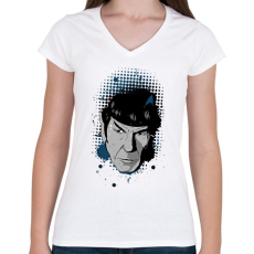 PRINTFASHION Star Trek - Spock - Női V-nyakú póló - Fehér