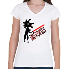 PRINTFASHION Star Wars Fan Art Darth Chicidus - Női V-nyakú póló - Fehér női póló