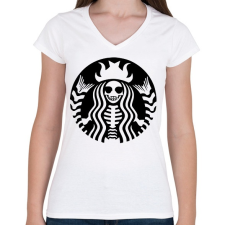 PRINTFASHION Stardeath - Női V-nyakú póló - Fehér női póló