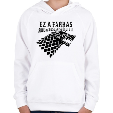 PRINTFASHION Stark születésnap  - Gyerek kapucnis pulóver - Fehér