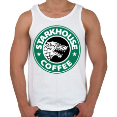 PRINTFASHION Starkhouse coffee - Férfi atléta - Fehér