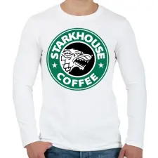 PRINTFASHION Starkhouse coffee - Férfi hosszú ujjú póló - Fehér férfi póló