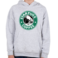 PRINTFASHION STARPUGS COFFEE - Gyerek kapucnis pulóver - Sport szürke