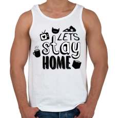 PRINTFASHION Stay at home - Férfi atléta - Fehér