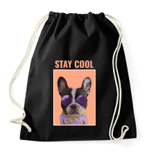 PRINTFASHION Stay Cool Frenchie - Sportzsák, Tornazsák - Fekete tornazsák