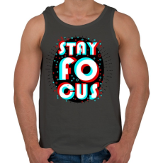 PRINTFASHION Stay Focus - Férfi atléta - Sötétszürke