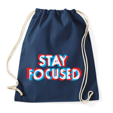 PRINTFASHION Stay focused - Sportzsák, Tornazsák - Sötétkék tornazsák