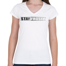 PRINTFASHION Stay Frosty - COD MW - Női V-nyakú póló - Fehér