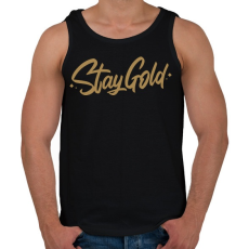 PRINTFASHION Stay Gold - Férfi atléta - Fekete