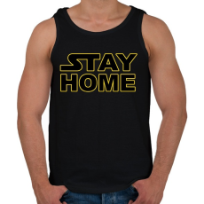 PRINTFASHION Stay Home - Férfi atléta - Fekete