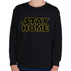 PRINTFASHION Stay Home - Gyerek pulóver - Fekete
