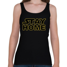PRINTFASHION Stay Home - Női atléta - Fekete