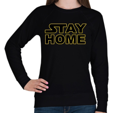 PRINTFASHION Stay Home - Női pulóver - Fekete női pulóver, kardigán