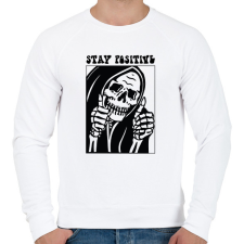 PRINTFASHION Stay positive - Férfi pulóver - Fehér férfi pulóver, kardigán