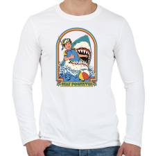 PRINTFASHION Stay positive! - Shark - Férfi hosszú ujjú póló - Fehér férfi póló