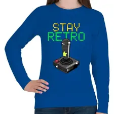 PRINTFASHION Stay retro joystick - Női pulóver - Királykék női pulóver, kardigán