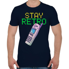 PRINTFASHION Stay retro Nokia - Férfi póló - Sötétkék férfi póló