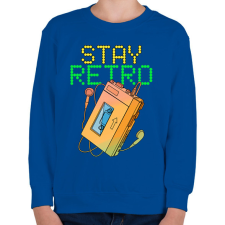 PRINTFASHION Stay retro walkman - Gyerek pulóver - Királykék gyerek pulóver, kardigán