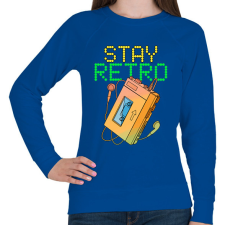 PRINTFASHION Stay retro walkman - Női pulóver - Királykék női pulóver, kardigán