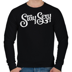 PRINTFASHION Stay Sexy - Férfi pulóver - Fekete