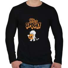 PRINTFASHION Stay Spooky Halloween-i Múmia - Férfi hosszú ujjú póló - Fekete