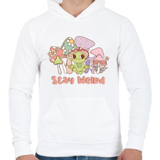 PRINTFASHION Stay weird - Férfi kapucnis pulóver - Fehér férfi pulóver, kardigán