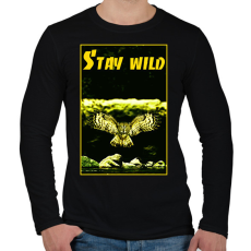 PRINTFASHION stay wild - Férfi hosszú ujjú póló - Fekete