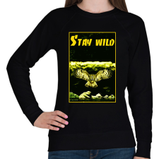 PRINTFASHION stay wild - Női pulóver - Fekete női pulóver, kardigán