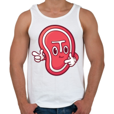 PRINTFASHION Steak hús - Férfi atléta - Fehér atléta, trikó