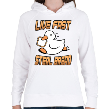 PRINTFASHION Steal bread - Női kapucnis pulóver - Fehér női pulóver, kardigán
