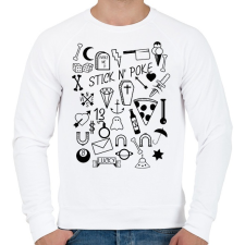 PRINTFASHION Stick nd poke - Férfi pulóver - Fehér férfi pulóver, kardigán