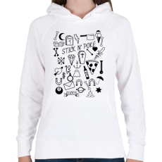 PRINTFASHION Stick nd poke - Női kapucnis pulóver - Fehér