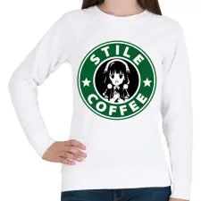 PRINTFASHION Stille Coffe - Női pulóver - Fehér női pulóver, kardigán
