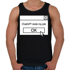 PRINTFASHION Stole my job - Férfi atléta - Fekete atléta, trikó