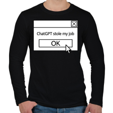 PRINTFASHION Stole my job - Férfi hosszú ujjú póló - Fekete férfi póló